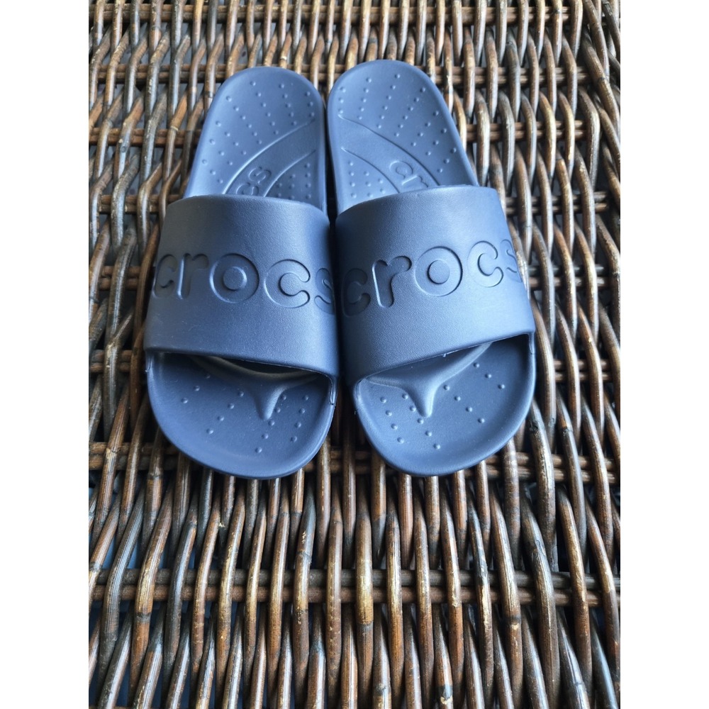 Crocs Baya Slides Navy Blue Mens 6 Womens 8 Slip On Comfort Sandals 205392